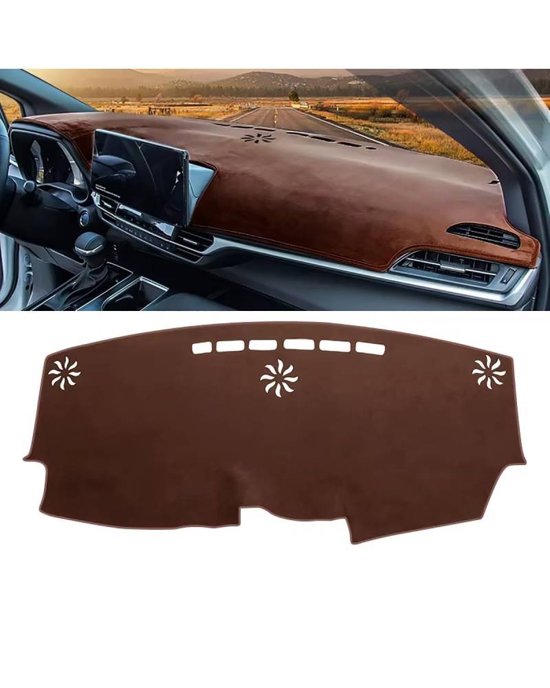 Auto Armaturenbrett Abdeckung Für Toyota Für Sienna Für XL40 Für Hybrid 2021 2022 2023 2024 Sonnenschutz Nicht-Slip Pat Zubehör Auto Armaturenbrett Vermeiden Abdeckung Matte Armaturenbrett Matte(Witho von SHUGWA