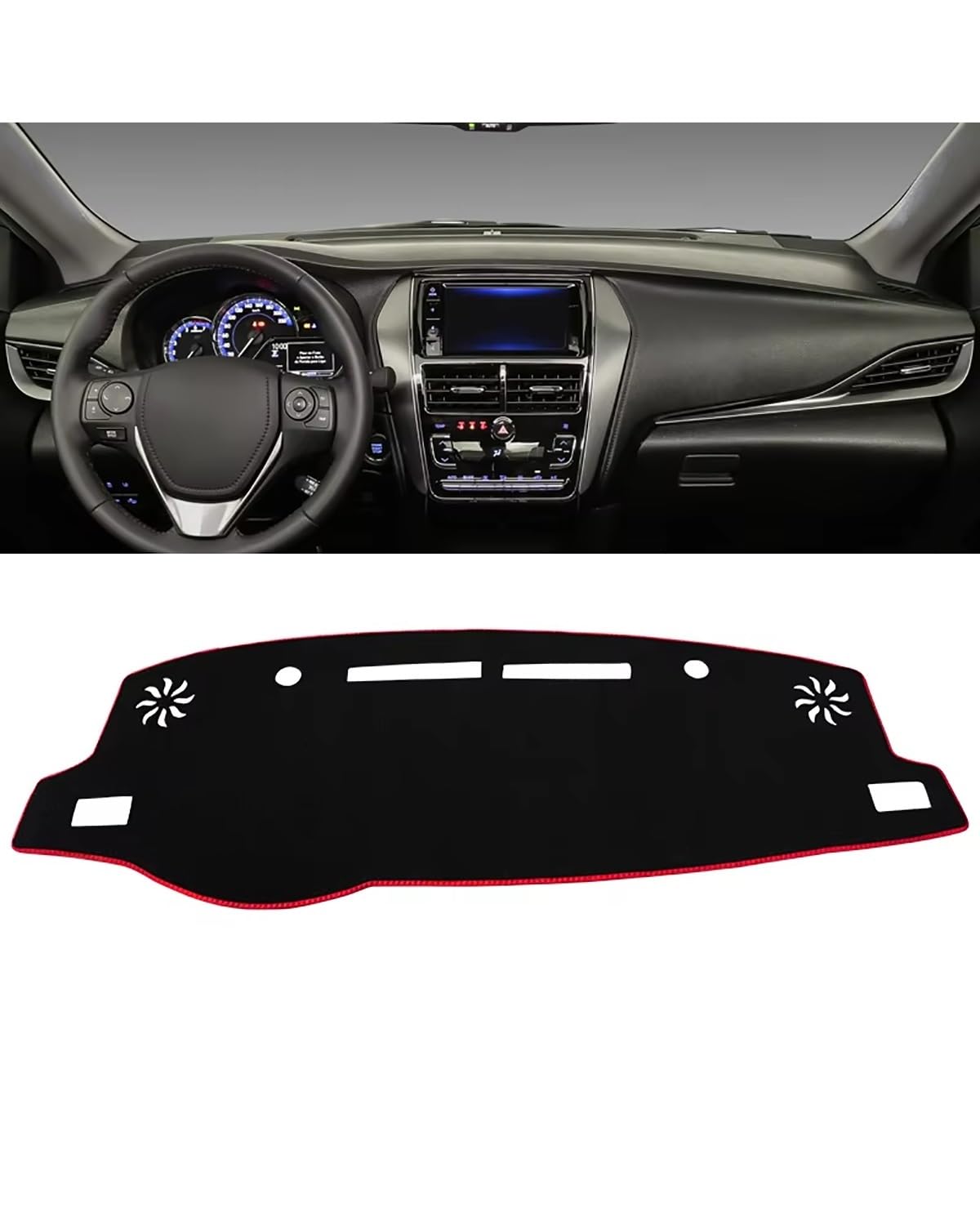 Auto Armaturenbrett Abdeckung Für Toyota Für Yaris Ativ 2019 2020 2021 2022 2023 Auto Dashboard Abdeckung Vermeiden Pad Sonnenschutz Teppiche Fall Nicht-rutsch Matten Armaturenbrett Matte(A Red Side L Auto Armaturenbrett Abdeckung Für Toyota Für Yaris Ativ 2019 2020 2021 2022 2023 Auto Dashboard Abdeckung Vermeiden Pad Sonnenschutz Teppiche Fall Nicht-rutsch Matten Armaturenbrett Matte(A Red Side L von SHUGWA