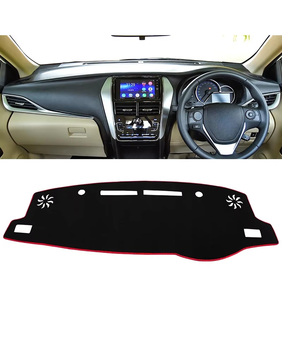 Auto Armaturenbrett Abdeckung Für Toyota Für Yaris Ativ 2019 2020 2021 2022 2023 Auto Dashboard Abdeckung Vermeiden Pad Sonnenschutz Teppiche Fall Nicht-rutsch Matten Armaturenbrett Matte(A Red Side R Auto Armaturenbrett Abdeckung Für Toyota Für Yaris Ativ 2019 2020 2021 2022 2023 Auto Dashboard Abdeckung Vermeiden Pad Sonnenschutz Teppiche Fall Nicht-rutsch Matten Armaturenbrett Matte(A Red Side R von SHUGWA