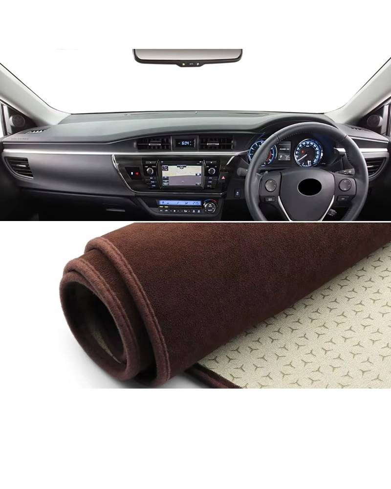 Auto Armaturenbrett Abdeckung Für Toyotaes Für Corolla E180 2014 2015 2016 2017 2018 Auto Dashboard Abdeckung Vermeiden Pad Sonnenschutz Teppiche Nicht-Slip Matten Armaturenbrett Matte(B Brown RHD) von SHUGWA