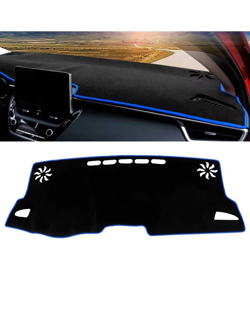 Auto Armaturenbrett Abdeckung Für Toyotaes Für Corolla E210 2019 2020 2021 2022 2023 Für Hybrid Auto Dashboard Abdeckung Vermeiden Pad Teppich Fall Nicht-rutsch Matten Armaturenbrett Matte(A Blue Side von SHUGWA
