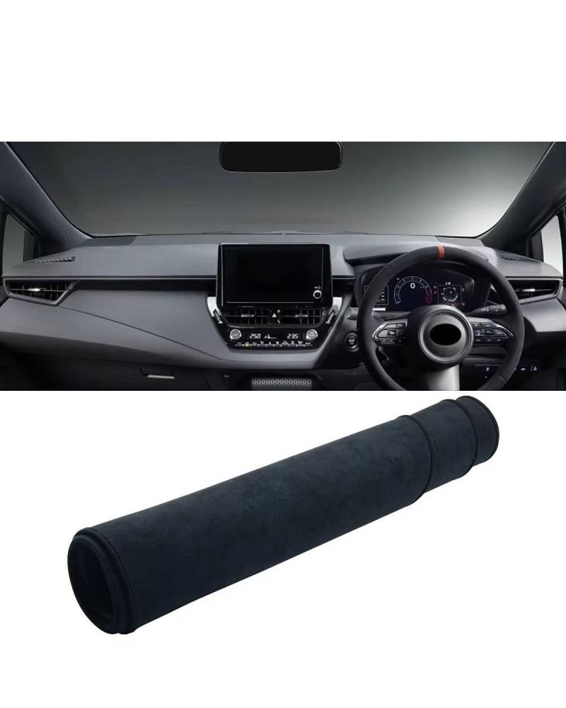 Auto Armaturenbrett Abdeckung Für Toyotaes Für Corolla Für E210 2019 2020 2021 2022 2023 2024 Für Hybrid Instrument Panel Nicht-slip Pad Zubehör Auto Dashboard Abdeckung Armaturenbrett Matte(B Black R von SHUGWA