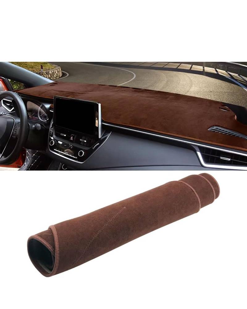 Auto Armaturenbrett Abdeckung Für Toyotaes Für Corolla Für E210 2019 2020 2021 2022 2023 2024 Für Hybrid Instrument Panel Nicht-slip Pad Zubehör Auto Dashboard Abdeckung Armaturenbrett Matte(B Brown L von SHUGWA