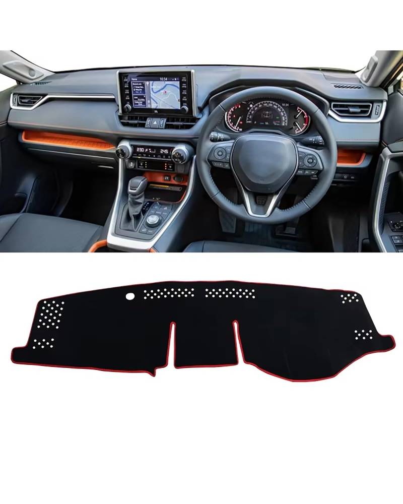 Auto Armaturenbrett Abdeckung Für Toyotaes Für RAV4 2019 2020 2021 2022-2024 Für RAV 4 XA50 Für Hybrid Auto Dashboard Matte Sonnenschutz Instrument Schreibtisch Abdeckung Zubehör Armaturenbrett Matte( von SHUGWA