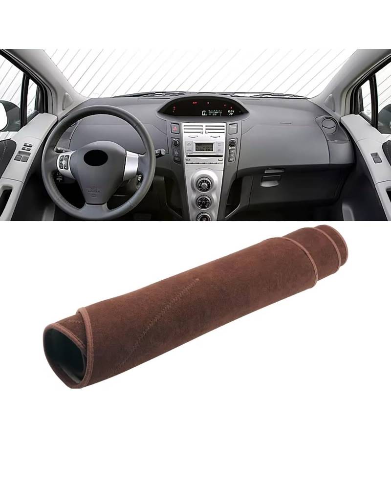 Auto Armaturenbrett Abdeckung Für Toyotaes Für Yaris Für Vitz 2006 2007 2008 2009 2010 2011 Auto Dashboard Abdeckung Vermeiden Sonnenschutz Pad Teppiche Nicht-Slip Matten Armaturenbrett Matte(B Brown von SHUGWA