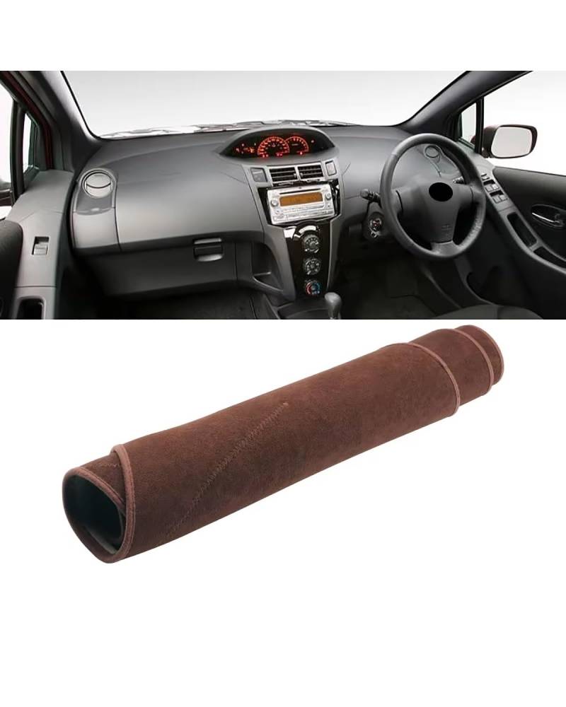 Auto Armaturenbrett Abdeckung Für Toyotaes Für Yaris Für Vitz 2006 2007 2008 2009 2010 2011 Auto Dashboard Abdeckung Vermeiden Sonnenschutz Pad Teppiche Nicht-Slip Matten Armaturenbrett Matte(B Brown von SHUGWA