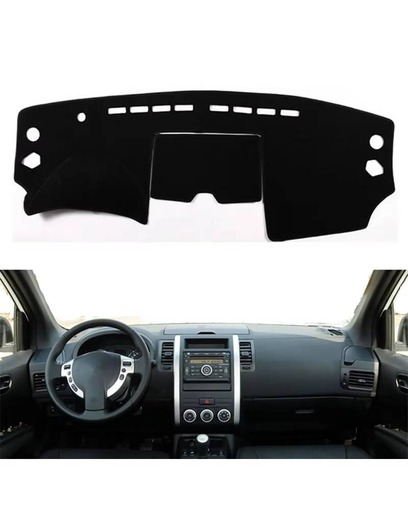 Auto Armaturenbrett Abdeckung Für X-Trail Xtrail X Trail T31 2008-2012 2013 Dashboard Abdeckung Dashmat Matte Pad Auto Styling Sonnenblende Kissen Teppich Armaturenbrett Matte(Left Hand Drive(Black Ed von SHUGWA