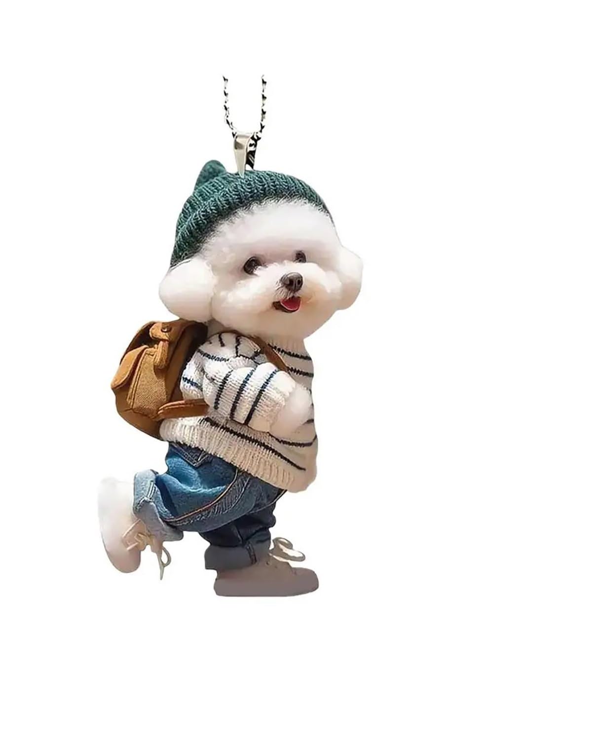 Auto innenspiegel anhänger Kreative Welpen Mann Rucksack Rückspiegel Anhänger Auto Hängen Ornamente Auto Dekoration Zubehör Geschenke Für Frauen Männer Rückspiegel Anhänger Auto(A) von SHUGWA