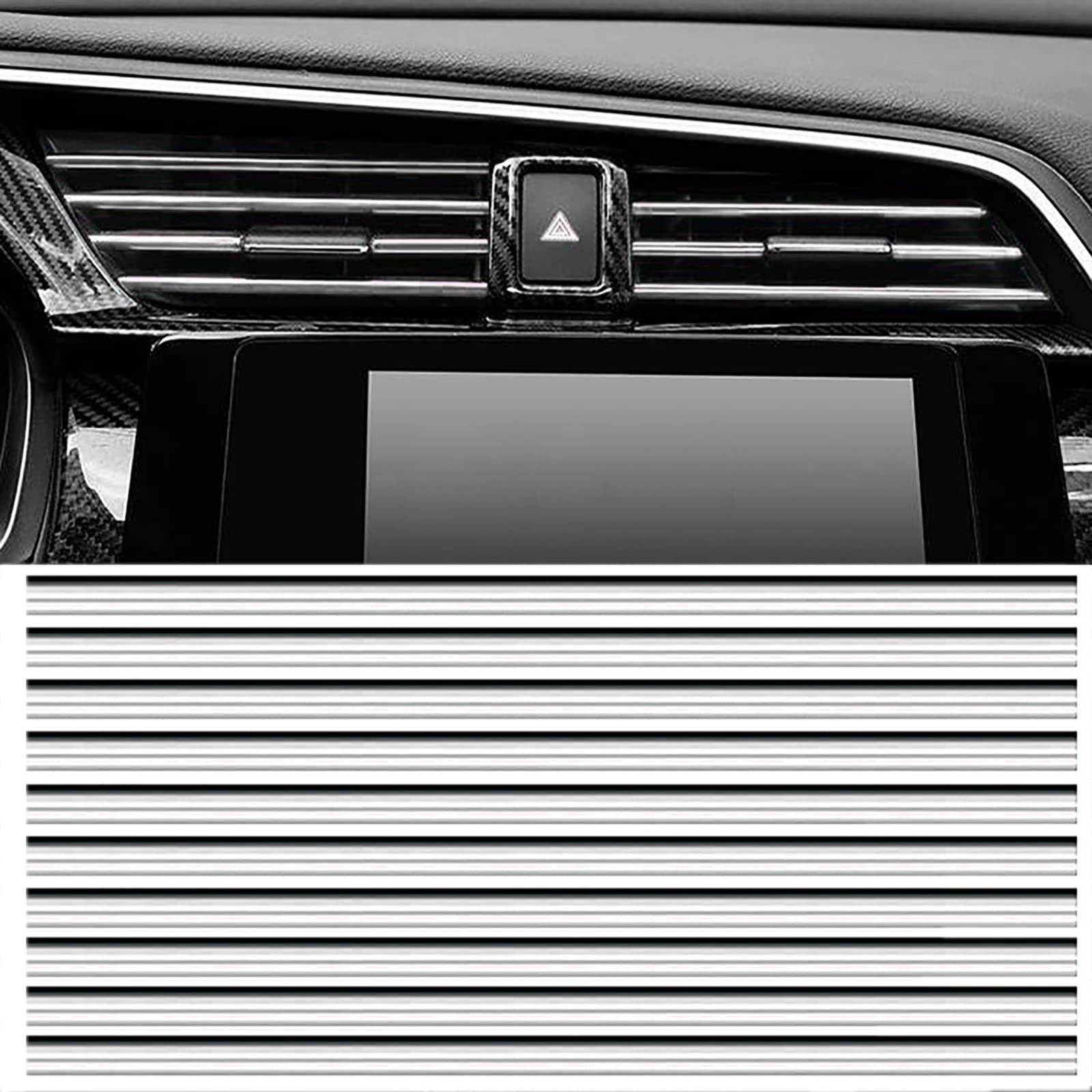 SHULLIN 20 Stück Auto Luftauslass Dekoration Streifen Auto Klimaanlage Innen Zierleisten 20cm Auto Klimaanlage Luftauslass Dekoration Streifen für Auto Lüftungsöffnungen (Silber) von SHULLIN