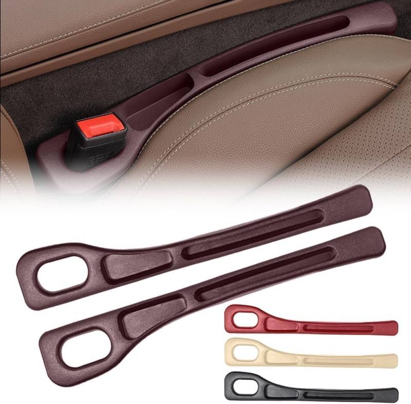 SHUOHONG 2 Stück Aufbewahrungsbox für Autositze, Universal Autositz Spaltfüller, Car Accessories Interior, Autositz Lückenfüller für Verhinderung des Herunterfallens Von Gegenständen (Braun) von SHUOHONG