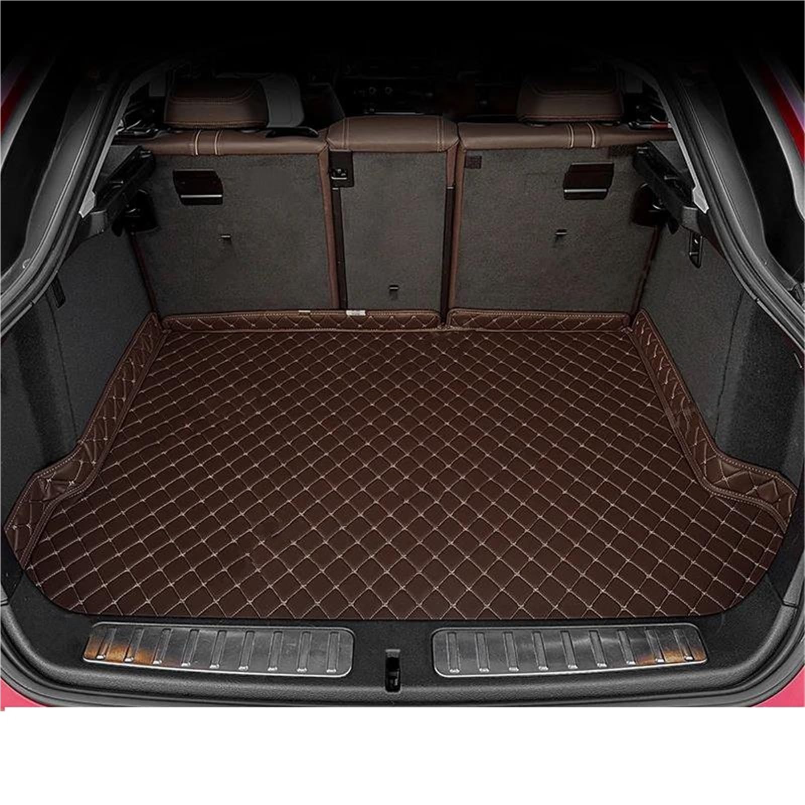 SHYYBD Autofußmatten Für Q7 (5-Sitzer) 2016–2019, Fußpolster, Teppichbezug, Innenraum, Laderaumschutz, Bodenschutz, Laderaumwanne(Kaffee) von SHYYBD