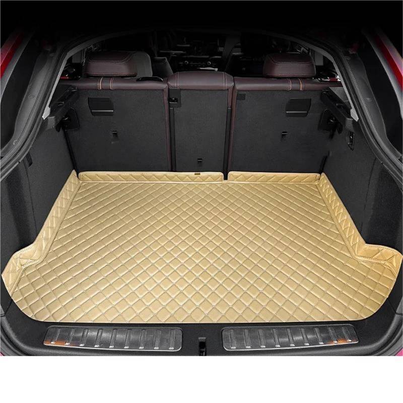 SHYYBD Autofußmatten Für VW Für Touran 5-Sitzer 2006-2015, Kofferraumschutz, Schutzfolie, Bodenablage Hinten(BEIGE) von SHYYBD