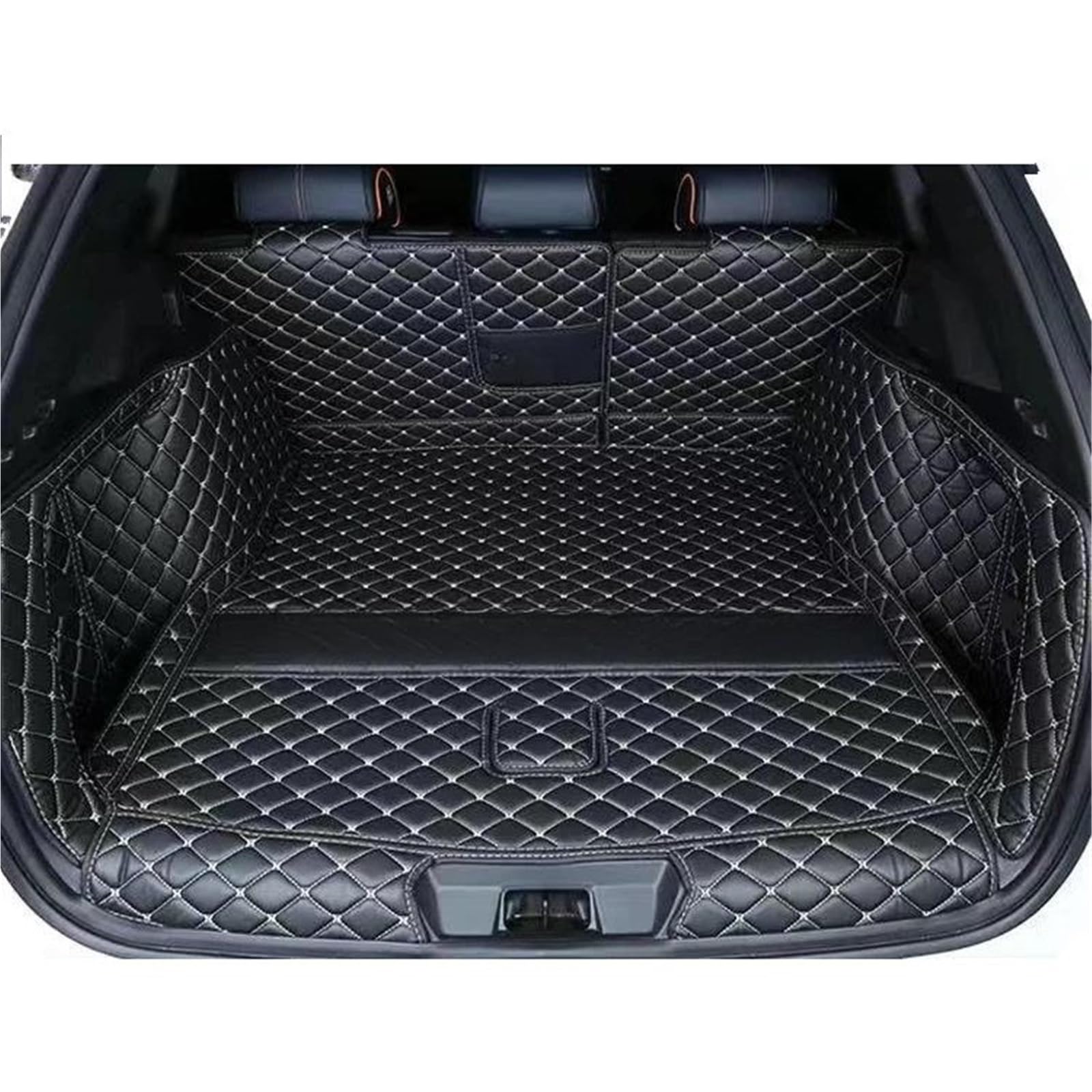 SHYYBD Kofferraumbodenmatte Für BYD Für Song Plus/DM-i/EV 2020-2023, Komplett Umschlossene Kofferraumwanne, Kofferraumwanne Hinten(Balck beige Full Set,with Audio) von SHYYBD