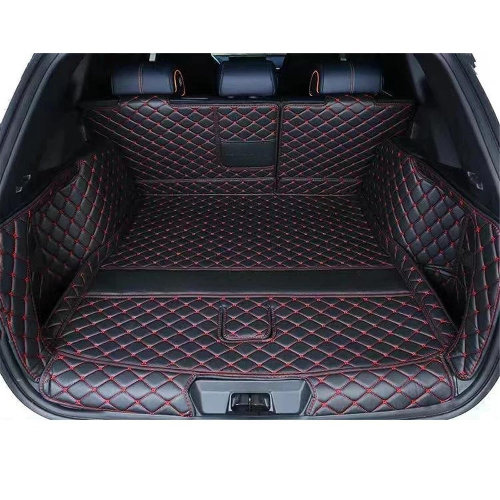 SHYYBD Kofferraumbodenmatte Für BYD Für Song Plus/DM-i/EV 2020-2023, Komplett Umschlossene Kofferraumwanne, Kofferraumwanne Hinten(Balck red Full Set,Without Audio) von SHYYBD