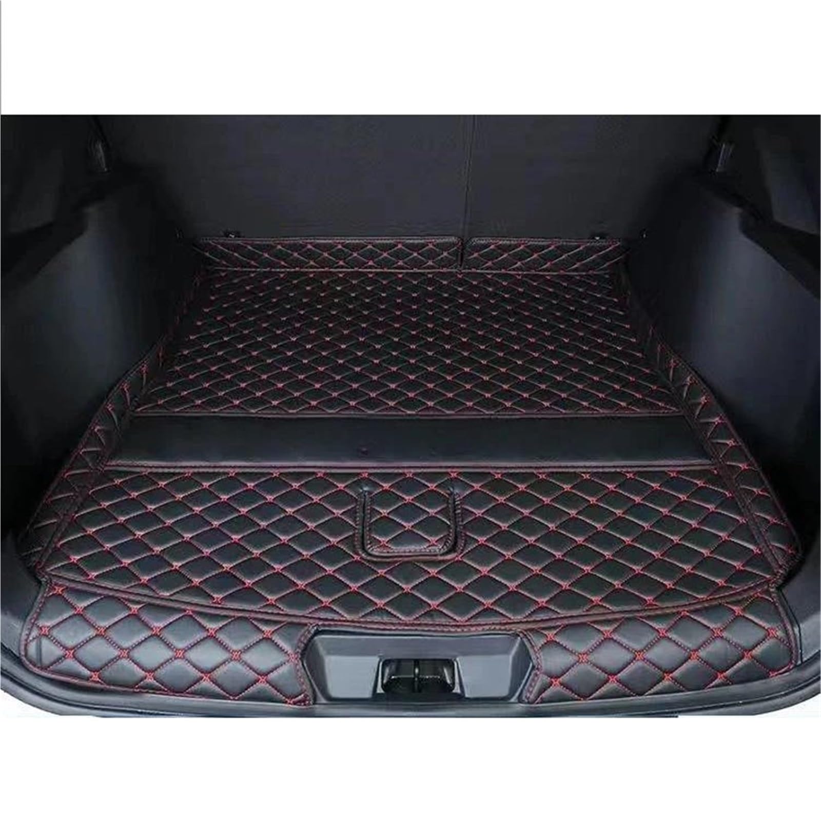 SHYYBD Kofferraumbodenmatte Für BYD Für Song Plus/DM-i/EV 2020-2023, Komplett Umschlossene Kofferraumwanne, Kofferraumwanne Hinten(Main pad Black red,Without Audio) von SHYYBD