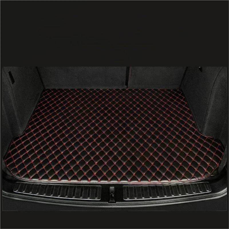 SHYYBD Kofferraumbodenmatte Für ENP1 2022 2023 2024, Kofferraummatte Aus Leder, Wasserdichter Kofferraumschutz(Black with Red) von SHYYBD