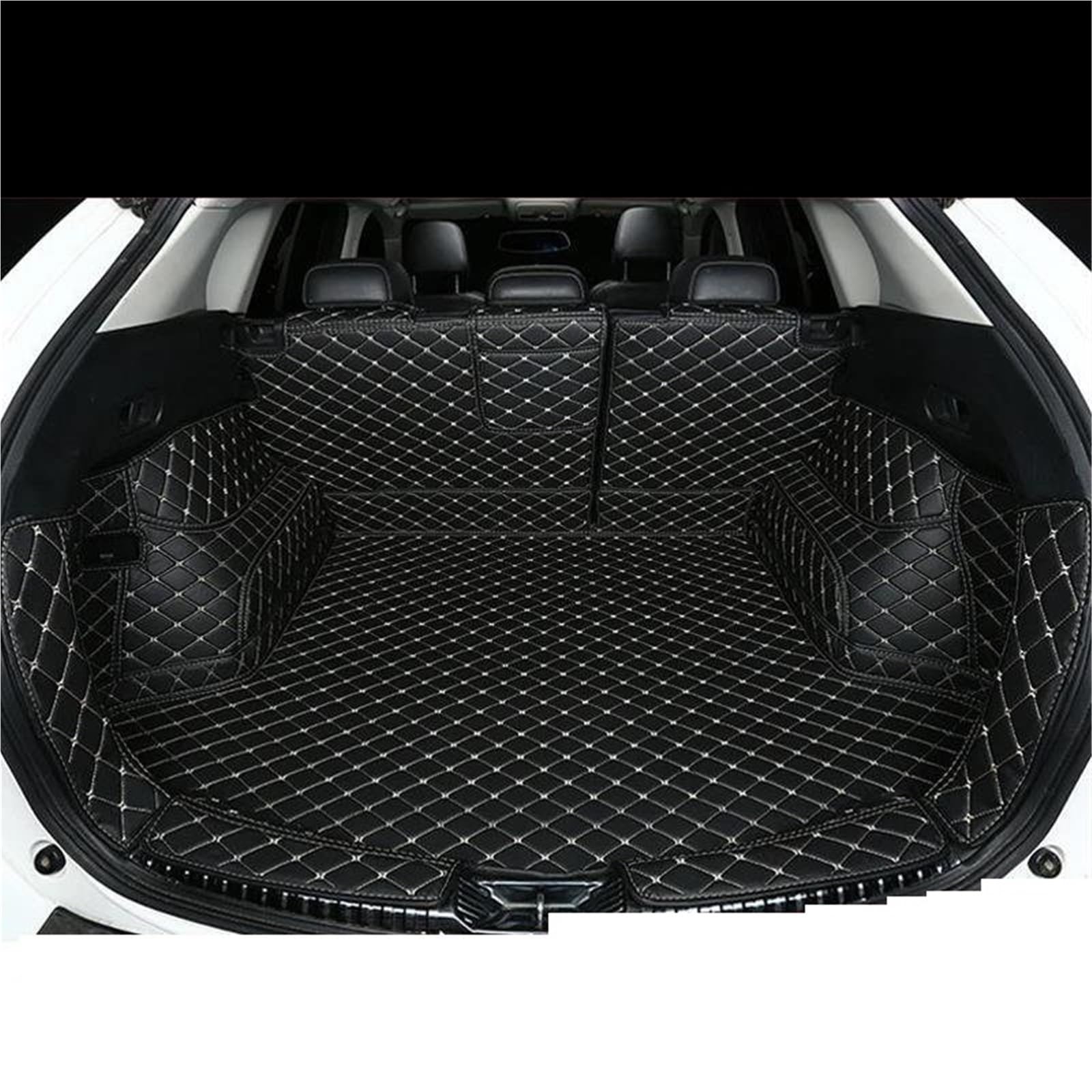 SHYYBD Kofferraumbodenmatte Für Mazda CX-5 CX5 CX 5 KF 2017-2022 Leder-Kofferraummatteneinlage Bodenwanne Teppichschutz(SCHWARZ,X2) von SHYYBD