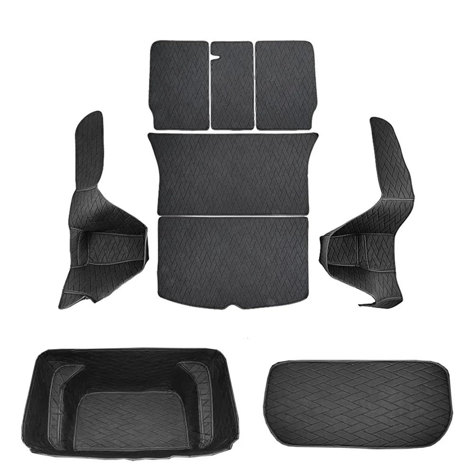 SHYYBD Kofferraumbodenmatte Für Tesla Für Model Y 3 Für Highland 2017-2024 Leder-Kofferraummatten Vollständig Umschlossene Innenbodenmatte(Storage Pad Set b) von SHYYBD