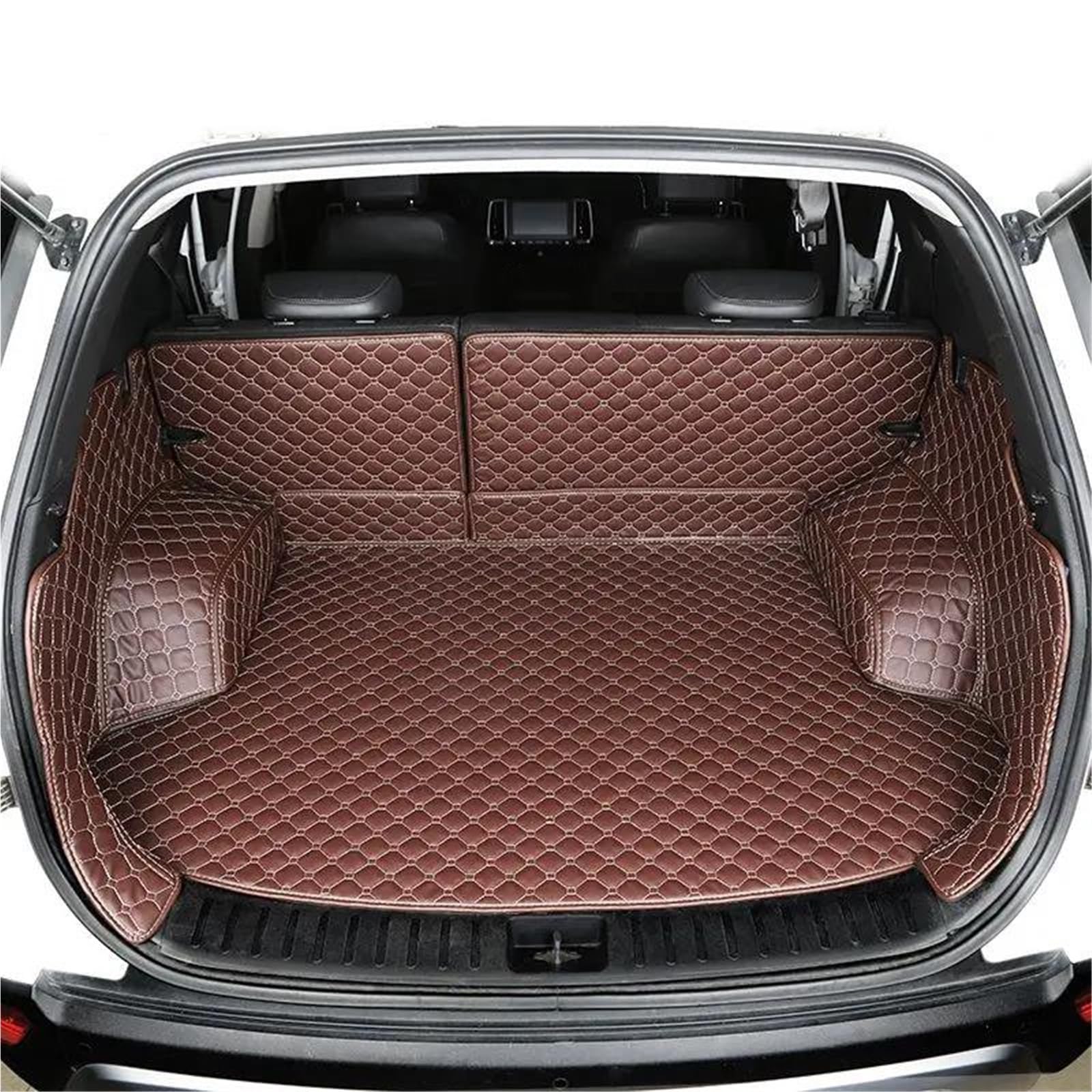 SHYYBD Kofferraummatte Für 325i Für 3er-Reihe 2005-2012 Für E90 E91 E92 E93 Kofferraummatte Aus Leder Für Kofferraumteppiche Und Heckpolster(Kaffee,X2) von SHYYBD