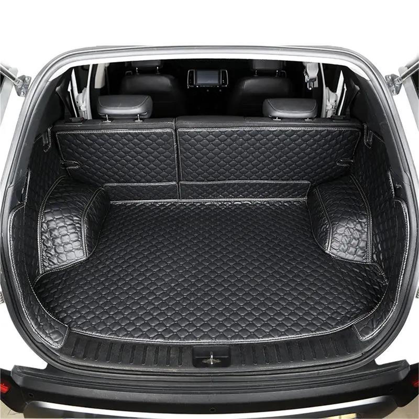 SHYYBD Kofferraummatte Für CRV CR-V 2007-2011 Ledermatten wasserdichte Kofferraummatte Laderaumwanne Schutzeinlagen Bodenschutz(Schwarzbeige,X2) von SHYYBD