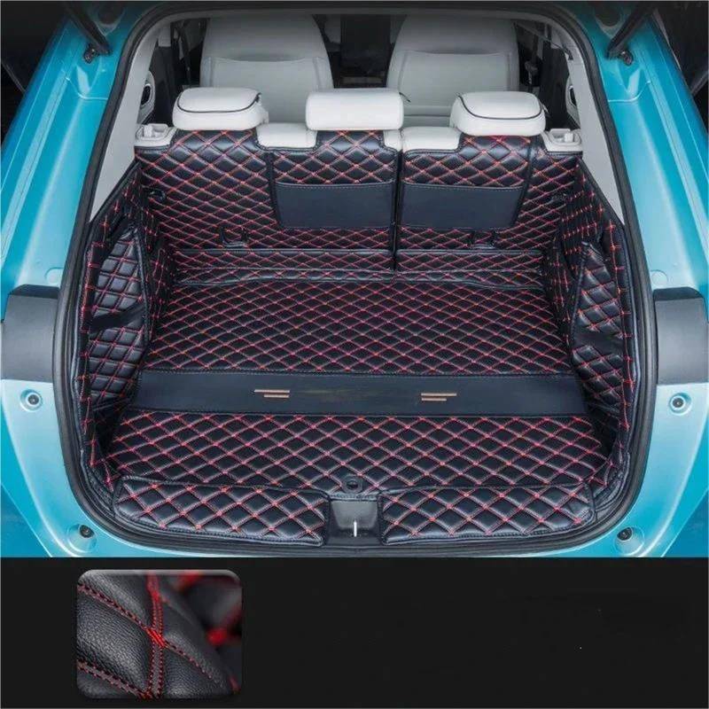 SHYYBD Kofferraummatte Für E:NS1 2024. Automatten. Autoinnenraum-Aufbewahrungsbox. Wasserdicht. Mit Aufbewahrungstasche.(Full Black Red) von SHYYBD