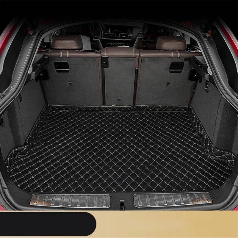 SHYYBD Kofferraummatte Für Jeep Für Grand Für Cherokee 2011-2017 Kofferraumteppich Aus Leder, Kunstleder, Kofferraummatte(Schwarz-Beige) von SHYYBD