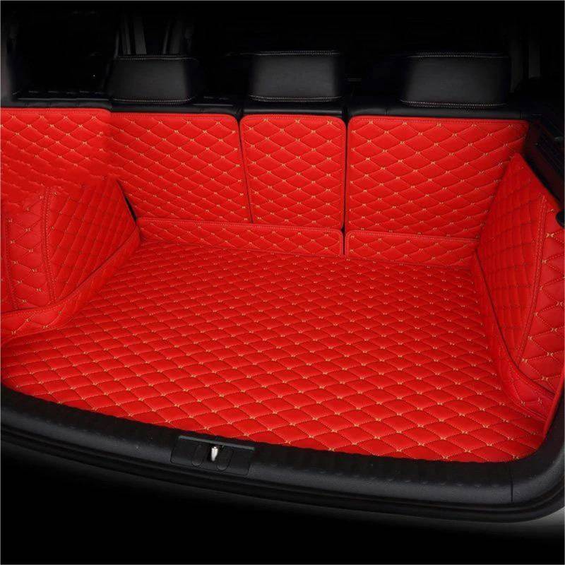 SHYYBD Kofferraummatte Für KIA Für Carens 5 Sitze 2013-2016 Hohe Seite Maßgefertigte Kofferraummatten Cargo Liner Teppich Innenbezug(ROT,X2) von SHYYBD