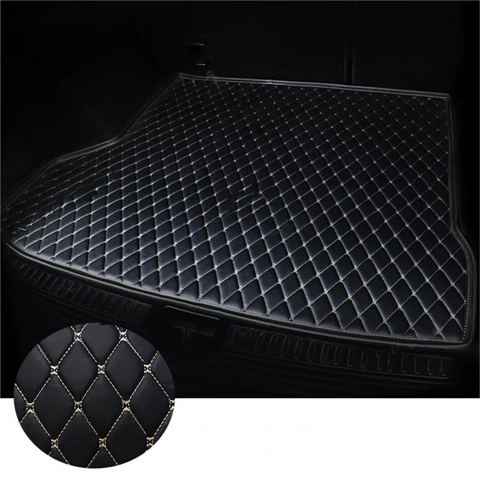 SHYYBD Kofferraummatte Für VW Für VW CC 2010-2018, Kofferraumschutz, Schutzfolie, Bodenablage Hinten, Wasserdicht(Schwarz-Beige) von SHYYBD