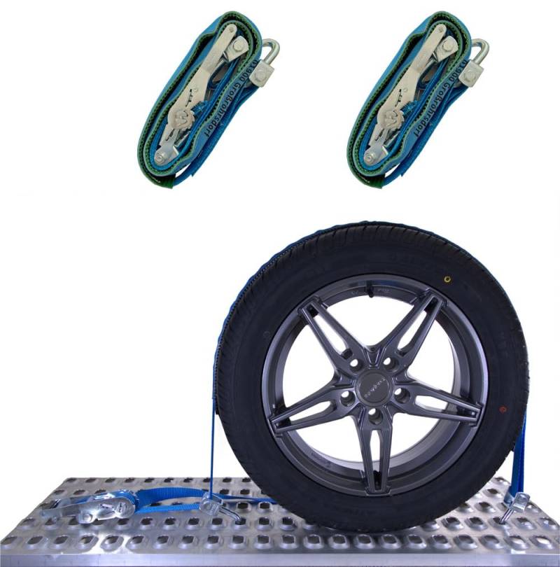 SHZ Spanngurt Autotransport 35mm Radsicherungsgurt 3t Zurrgurt LC 1.500/3.000 daN Auto Transport Spanngurt Reifengurt (2 x 72) von SHZ