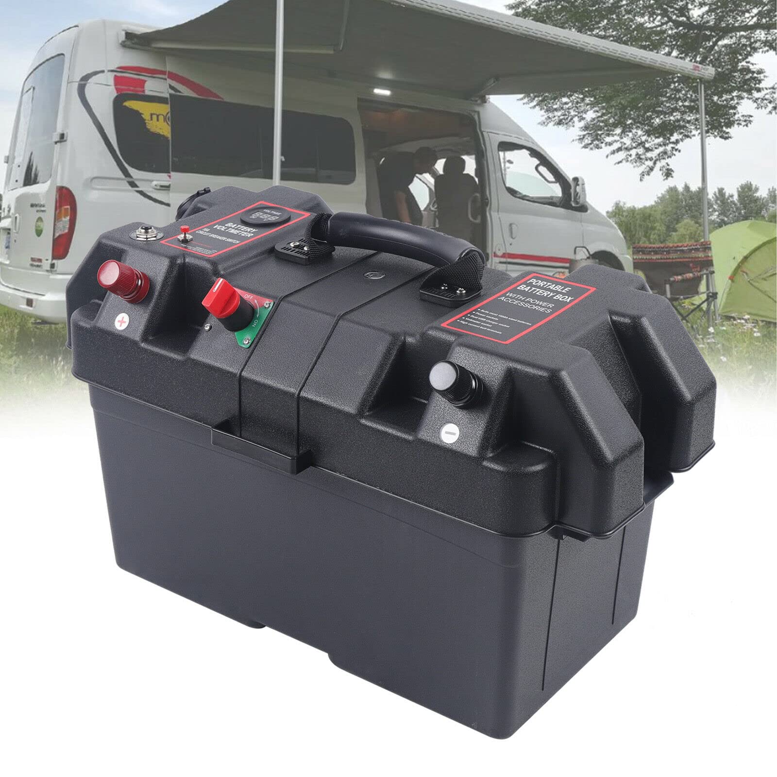 Batteriebox für Bootsmotor Elektromotor Schlauchboot Aussenboarder Wohnmobil Doppelte USB Anschlüsse Batterie Batteriebox Boot von SHZICMY