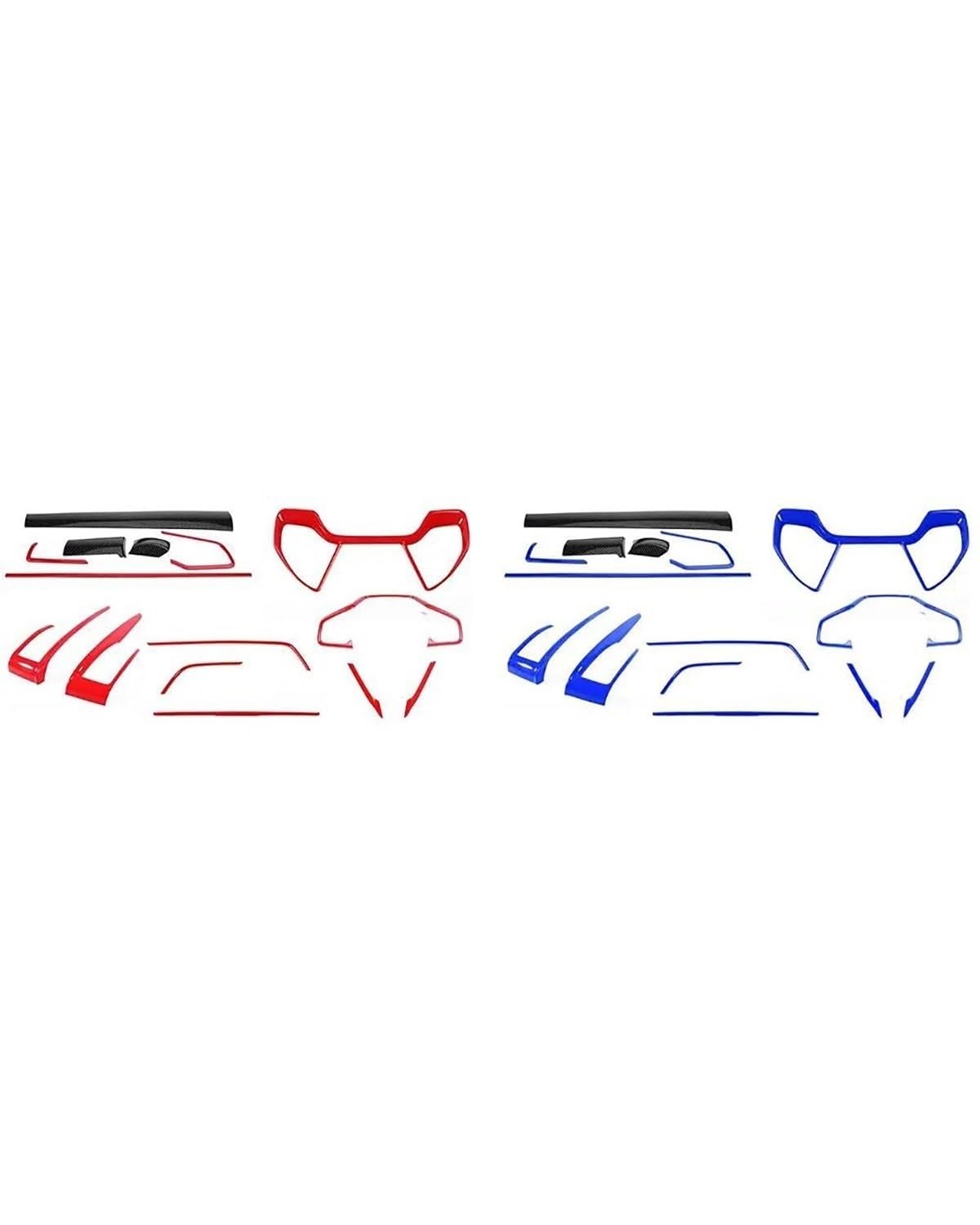 15Pcs Für 10th Für Civic 2016-2021 Auto Instrument Panel Center Console Trim Air Outlet Links Automatische Getriebe lenkrad Abdeckung(Red) von SIBOUOU