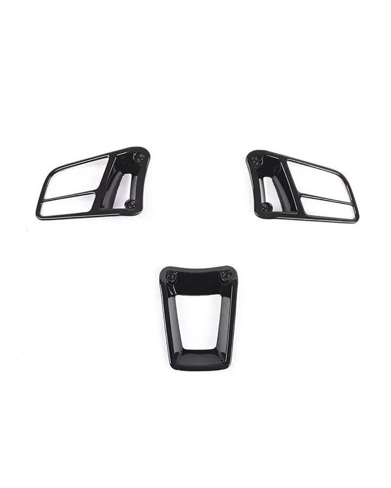 3 stücke Für Cayenne Für 2015-2020 Für 718 911 918 Auto Styling Innen Lenkrad Taste Rahmen Abdeckung Trim Fit(Bright Black) von SIBOUOU