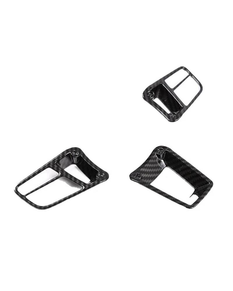 3 stücke Für Cayenne Für 2015-2020 Für 718 911 918 Auto Styling Innen Lenkrad Taste Rahmen Abdeckung Trim Fit(Carbon Texture) von SIBOUOU