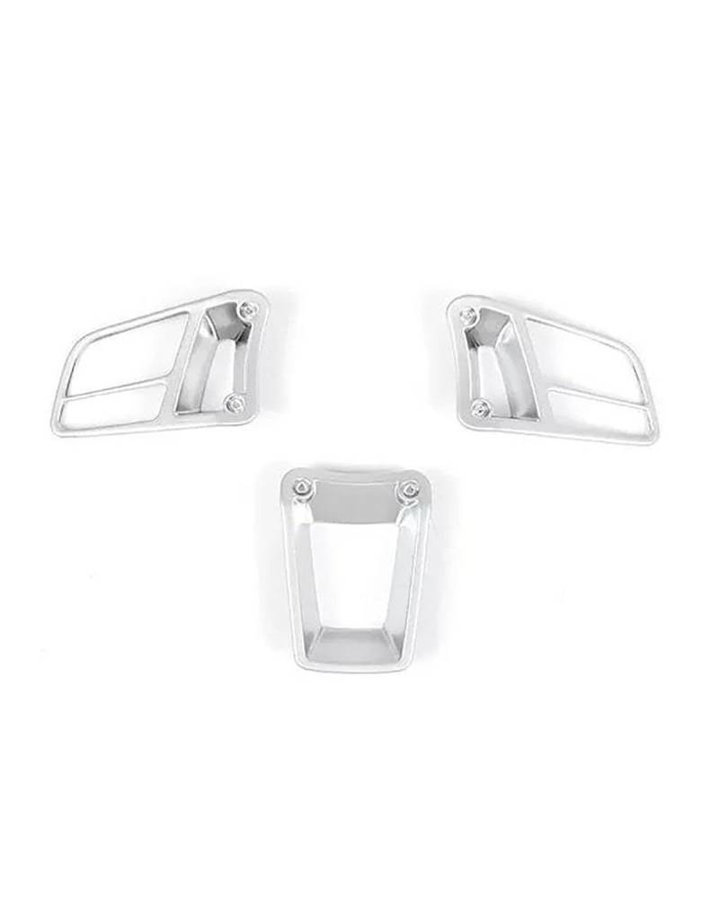 3 stücke Für Cayenne Für 2015-2020 Für 718 911 918 Auto Styling Innen Lenkrad Taste Rahmen Abdeckung Trim Fit(Silver) von SIBOUOU