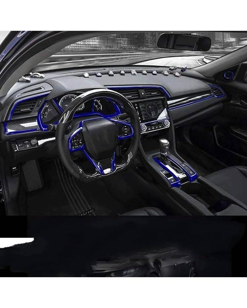 Für Civic Instrument Panel Console Center Rahmen Dekorative Zierleisten Lenkrad Abdeckung Trim Set Von Auto Innenräume von SIBOUOU