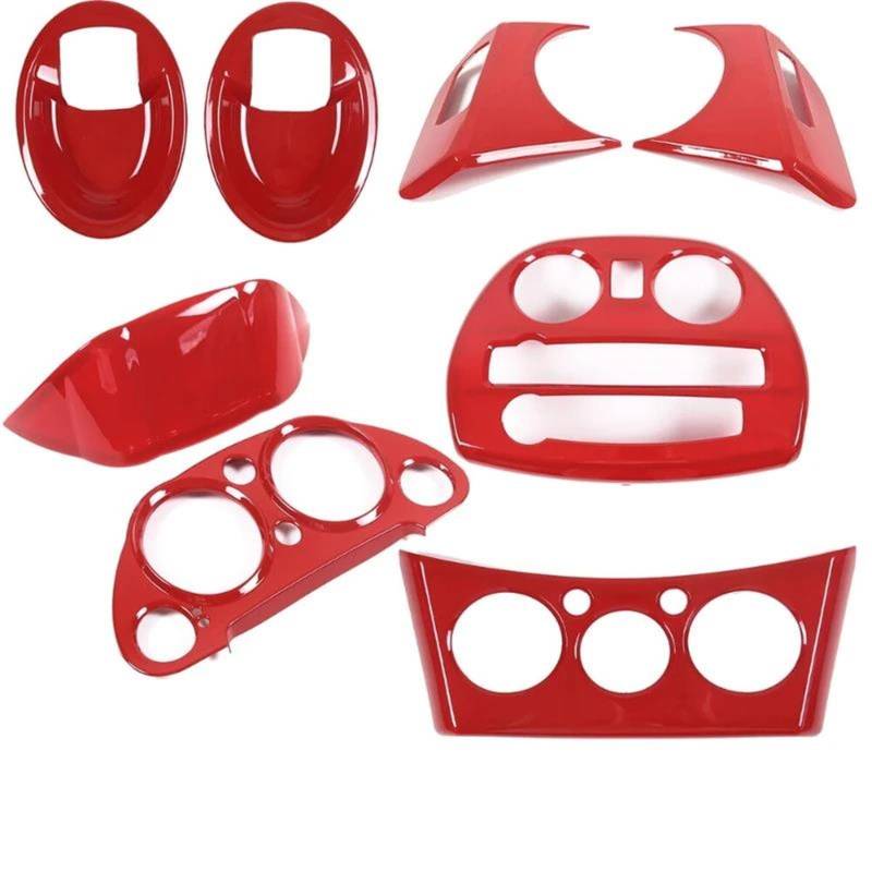 Für Eclipse 2006-2011 ABS Rot Auto Center Konsole Multimedia Klimaanlage Einstellung Panel Abdeckung Trim von SIBOUOU