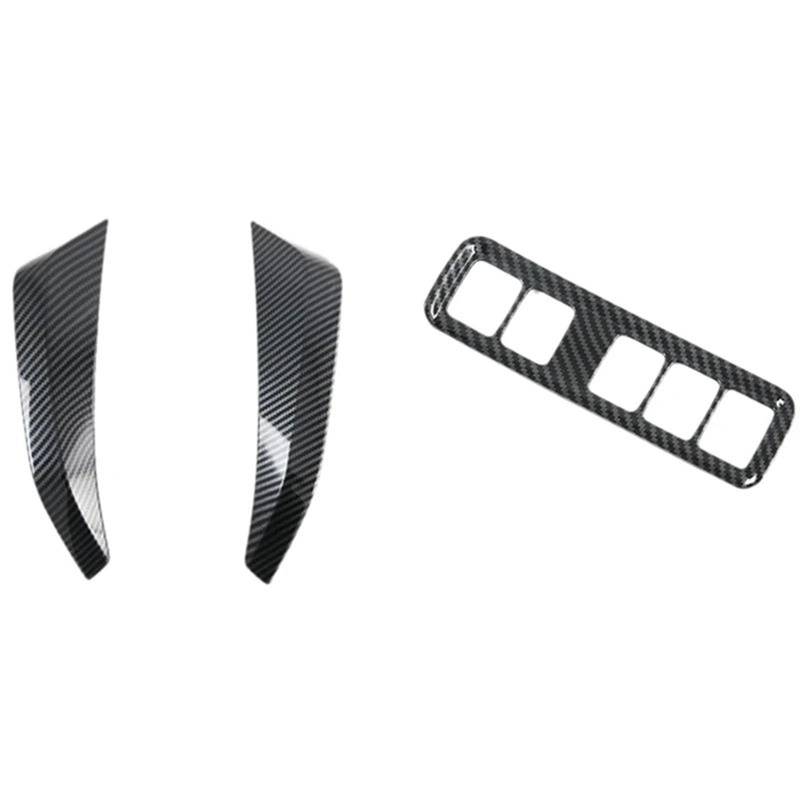 Für Navara Für NP300 2016-2021 Auto Center Konsole Instrument Panel Abdeckung Trim Mit Scheinwerfer Schalter Taste Abdeckung Trim von SIBOUOU