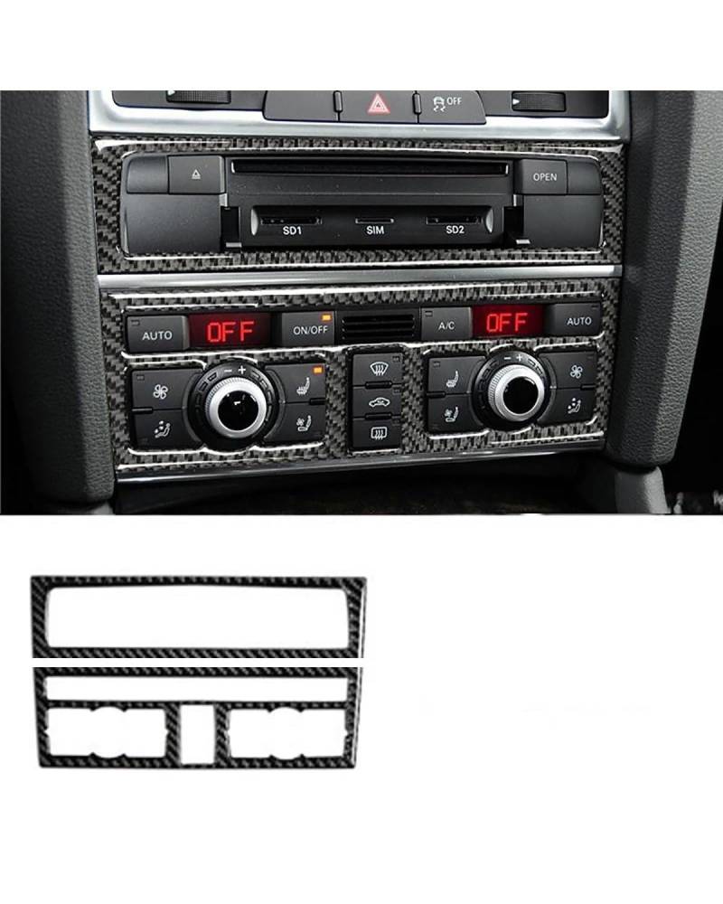 Für Q7 2008-2015 Auto Center Console Trim Aufkleber Innen Tür Armlehne Taste Rahmen Auto Zubehör(Console cd) von SIBOUOU