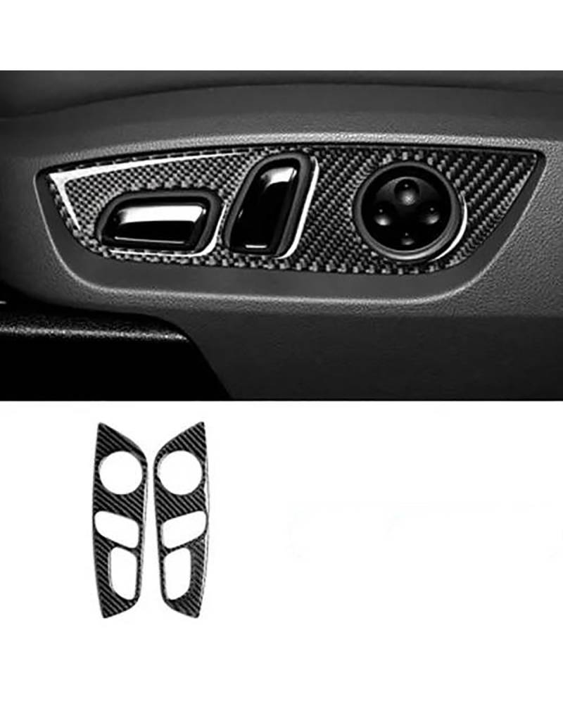 Für Q7 2008-2015 Auto Center Console Trim Aufkleber Innen Tür Armlehne Taste Rahmen Auto Zubehör(Seat Button) von SIBOUOU