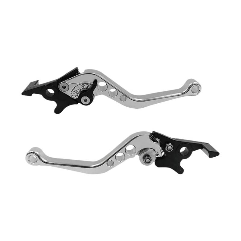 Kupplungshebel 2 Stück Universal CNC-Legierung Motorradbremsgriff Einstellbare Größe Moto Motorrad Modifikation Kupplung Trommelbremshebel Griff(Silver) von SIBOUOU