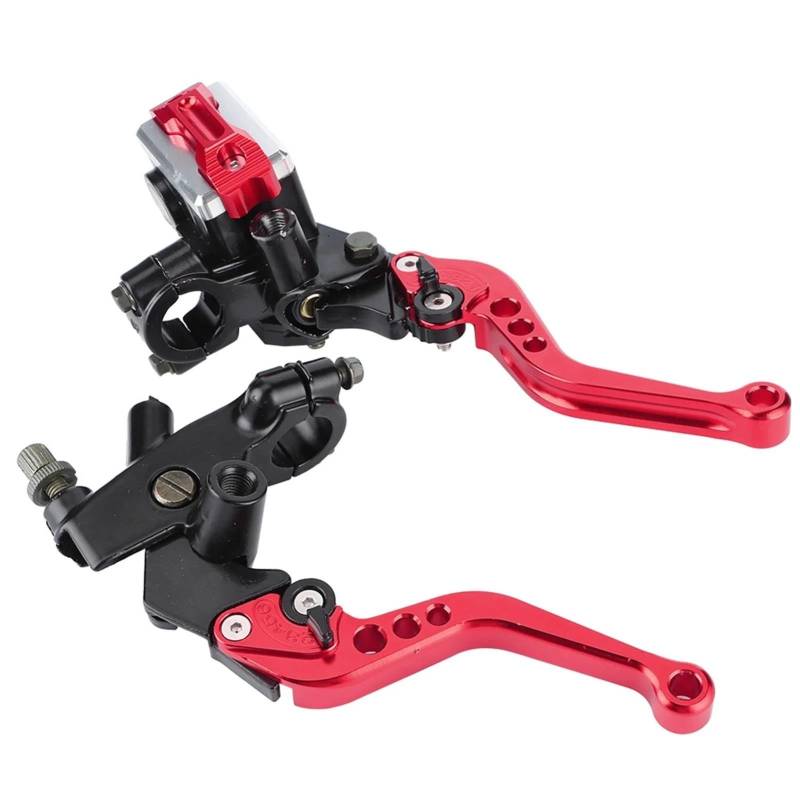 Kupplungshebel 2 Stücke 22mm Universal Motorrad Lenker Hauptbremszylinder Hebel Griff Hydraulische Bremspumpe Kupplung Einstellbare Handhebel(Red) von SIBOUOU