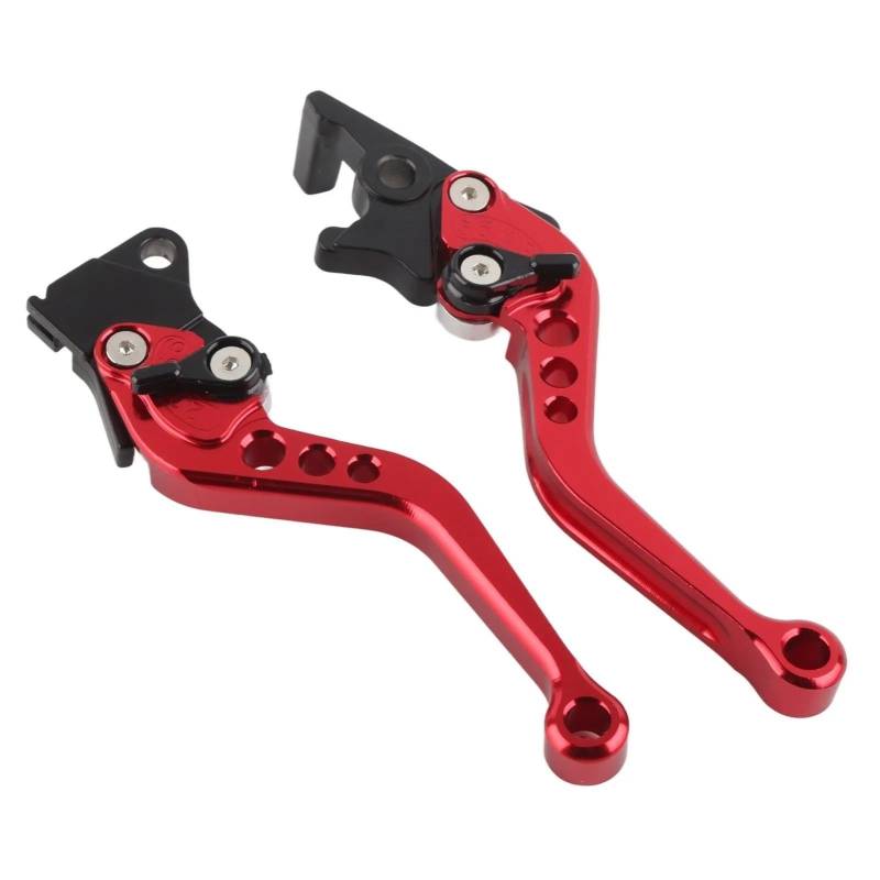 Kupplungshebel 2 Stücke Motorrad Kupplung Bremsgriff Trommelhebel Modifizierte Hupe Einstellbare Handhebel Motorrad Zubehör Aluminiumlegierung(Red) von SIBOUOU