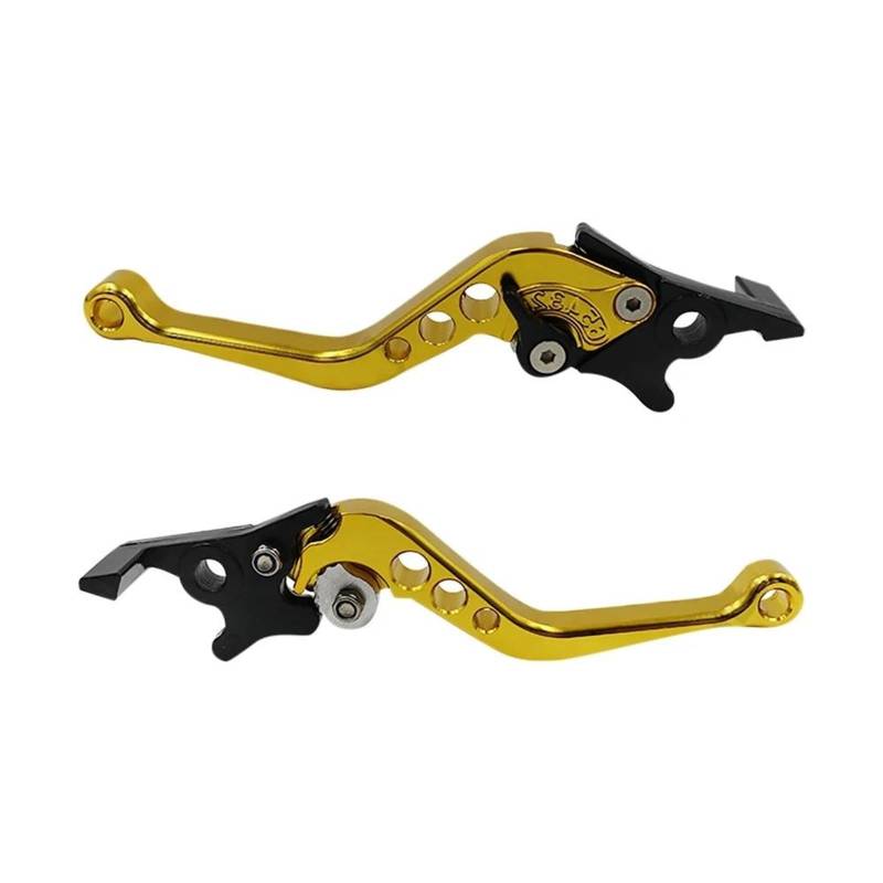 Kupplungshebel 2 Stücke Universal CNC Legierung Motorrad Bremsgriff Einstellbare Größe Moto Motorrad Modifikation Kupplung Trommel Bremshebel Griff(Gold) von SIBOUOU