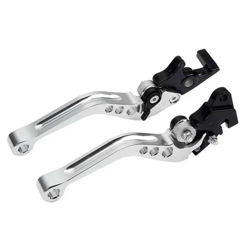 Kupplungshebel Aluminium Universal Motorrad Roller Bremshebel Vorne Disc Hinten Trommel Doppel Disc Bremse Einstellbare Kupplung Hebel Griff(Silver) von SIBOUOU