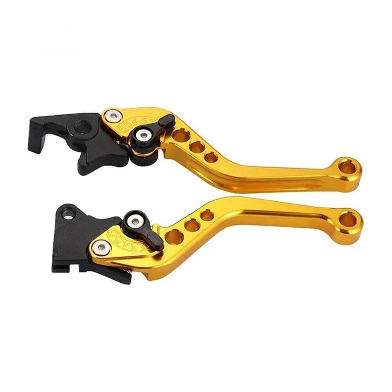 Kupplungshebel Bremshebel Moto Zubehör Universal Motorrad Motorradzubehör Modifizierte Hupe Einstellbarer Handhebel GY6 Motorradbremshebel(Gold) von SIBOUOU