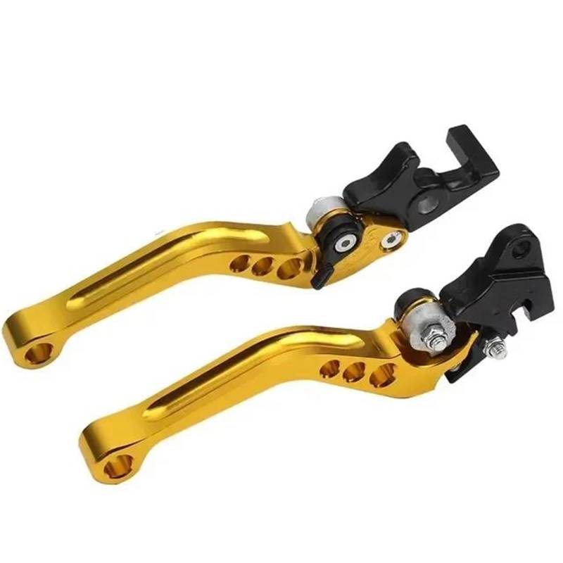 Kupplungshebel CNC-Legierung Motorradbremsgriff Universelle Passform Für Motorradmodifikationen CNC-Motorradkupplungstrommelbremshebelgriff(Gold) von SIBOUOU