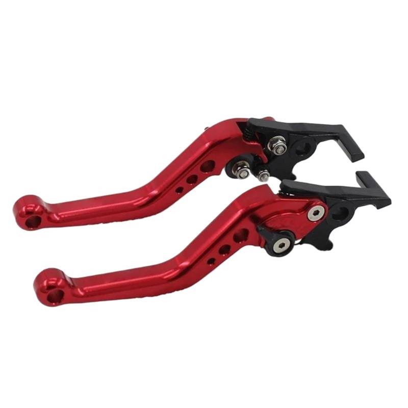 Kupplungshebel Motorradzubehör Modifizierte Teile Klappbarer Kupplungshebel Einstellbarer Trommelbremslenker Modifizierte Hupe Einstellbarer Handhebel(Red) von SIBOUOU