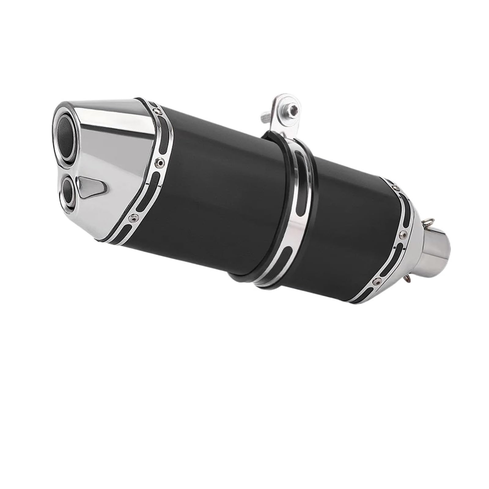 Motorrad-Endschalldämpfer Auspuffrohr Motorrad Offroad 470mm Universal 51mm Kaliber Motorrad Doppelloch Schalldämpfer Motorrad Auspuffrohr(Type-C) von SIBOUOU