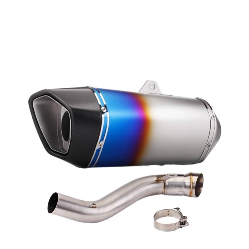 Motorrad-Endschalldämpfer Für CBR650R CBR650F CB650F Motorrad-Auspuffanlage, modifiziertes mittleres Verbindungsrohr mit Kohlefaser-Escape-Schalldämpfer(Type-A) von SIBOUOU