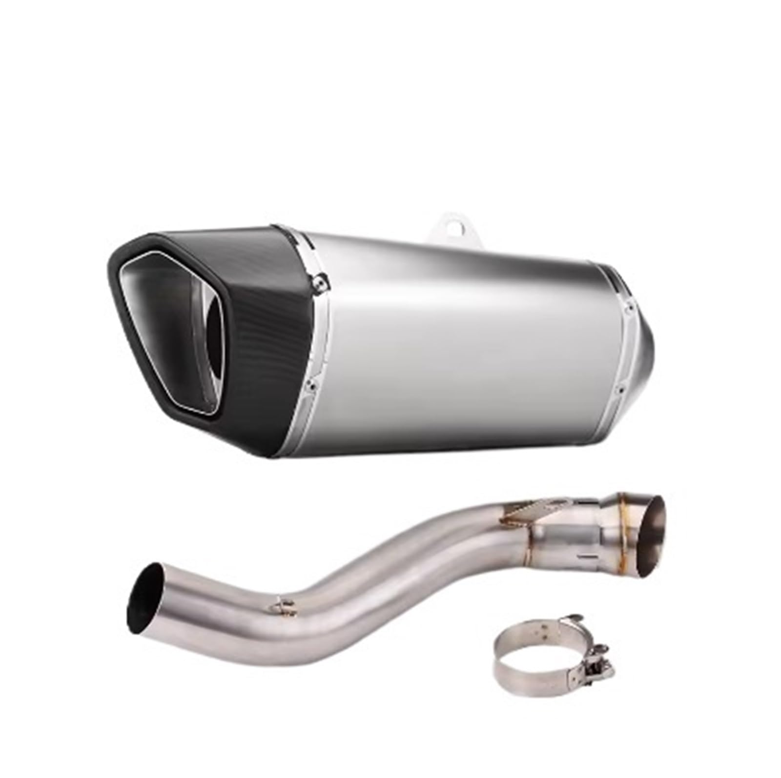 Motorrad-Endschalldämpfer Für CBR650R CBR650F CB650F Motorrad-Auspuffanlage, modifiziertes mittleres Verbindungsrohr mit Kohlefaser-Escape-Schalldämpfer(Type-B) von SIBOUOU